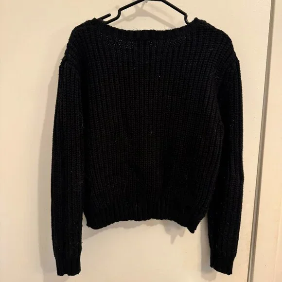 🌹 ASOS Rose Embroidered Oversized Chunky Knit Sweater | Size S - Picture 3 of 5